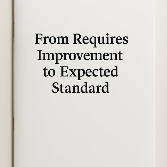 A document with the title From Requires Improvement to Expected Standard