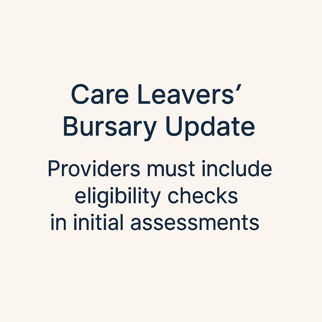 Care Leavers Bursary Update